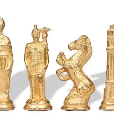 Schachspiel-Set Römer gegen Barbaren und Schachbrett aus Rosenholz mit Schublade – Bild 3