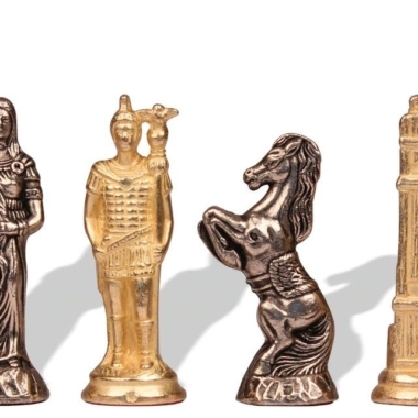 Alternative view of Schachspiel-Set Römer gegen Barbaren und Schachbrett aus Rosenholz mit Schublade