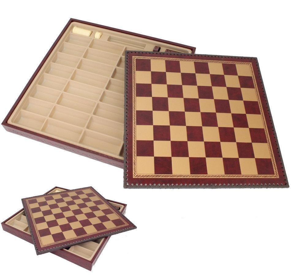 Schachspiel-Set und Schachbrett aus Kunstleder mit Aufbewahrungsfächern – Bild 10