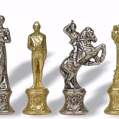 Alternative view of Schachspiel-Set Napoleon und Schachbrett aus Kunstleder mit Aufbewahrungsfächern