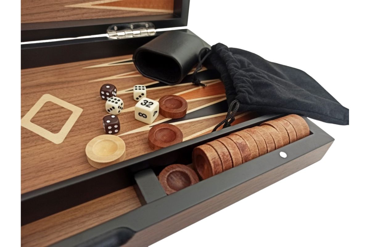 Klappbares Backgammon-Set aus Holz – Bild 2