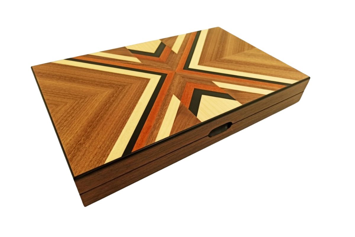 Klappbares Backgammon-Set aus Holz – Bild 3