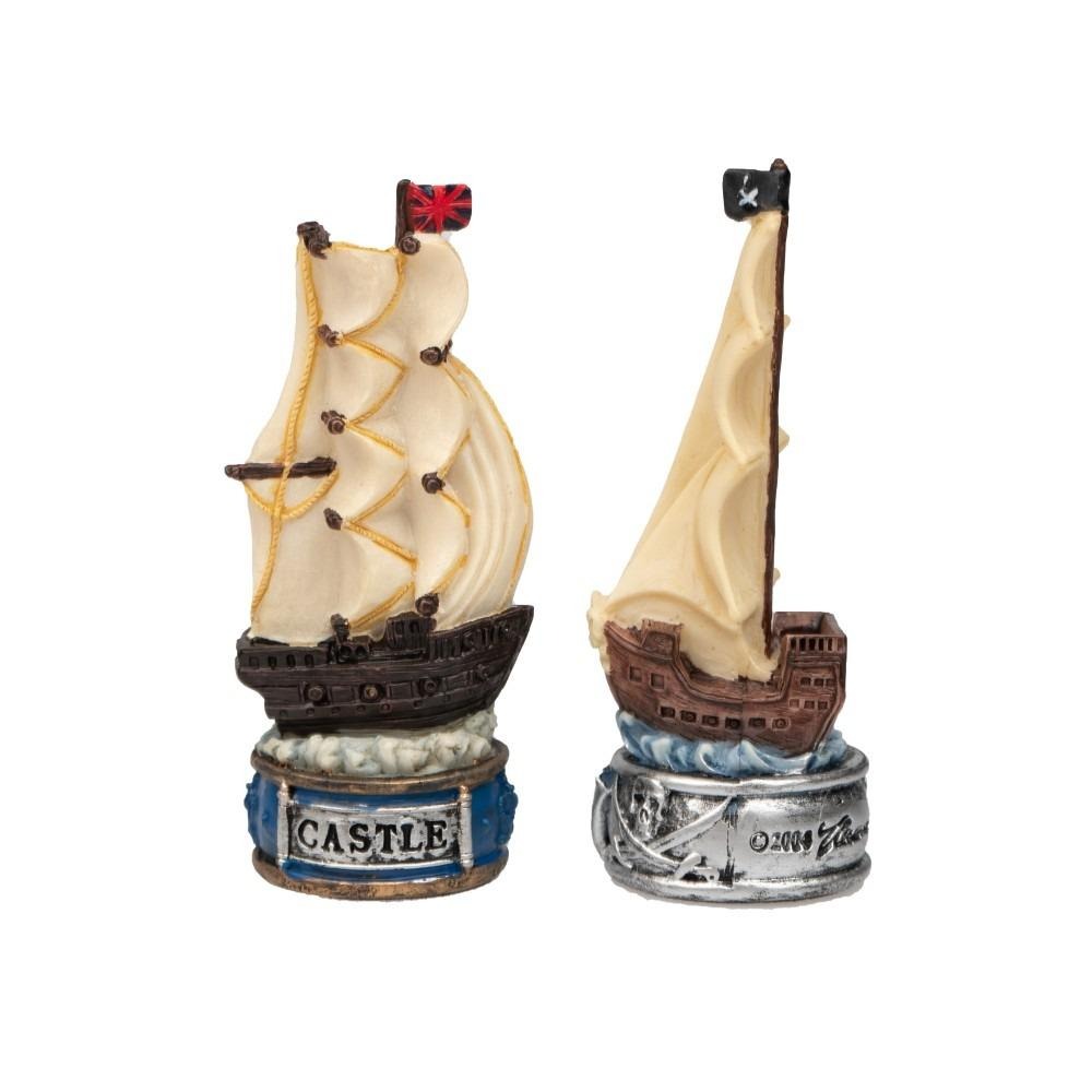 Schachspiel-Set Pirat und Schachbrett aus Ulmen- und Heideholz Matt – Bild 5