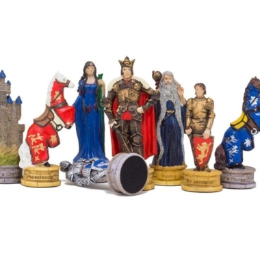 Alternative view of Schachspielset König Arthur aus Harz und Schachbrett aus Kunstleder