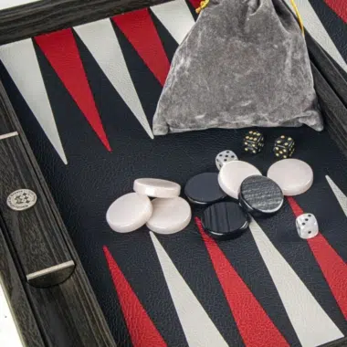 Backgammon en Cuir Véritable Effet Crocodile 