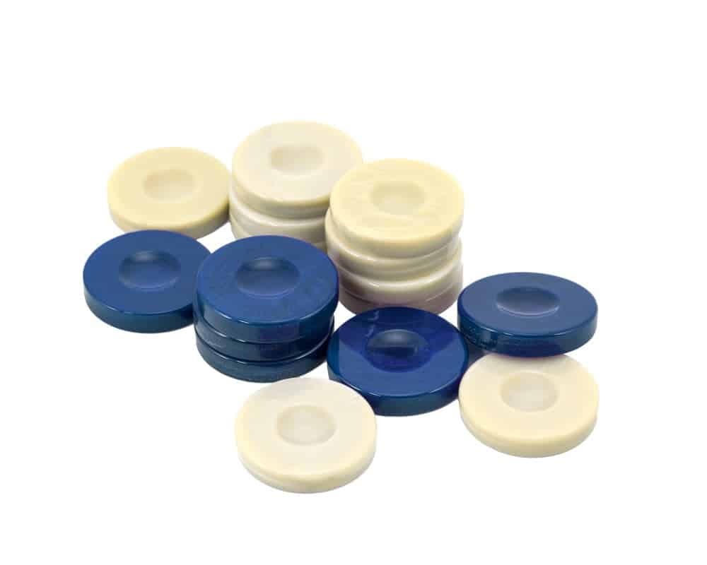 Jetons de Backgammon en Galalithe - Set de 30 - 3 Coloris