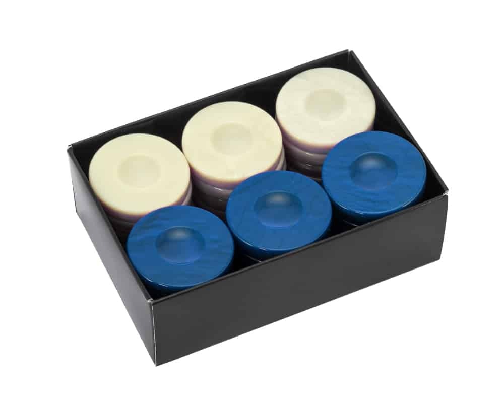 Jetons de Backgammon en Galalithe - Set de 30 - 3 Coloris