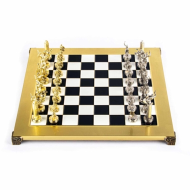 Alternative view of Schachspiel-Set Griechische Mythologie - Figuren Gold & Silber - 36 x 36 cm
