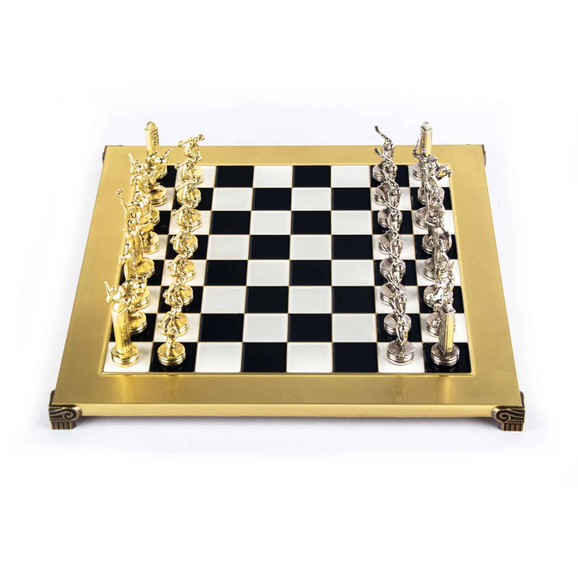 Schachspiel-Set aus Metall Diskuswerfer Gold & Silber - 36 x 36 cm – Bild 25