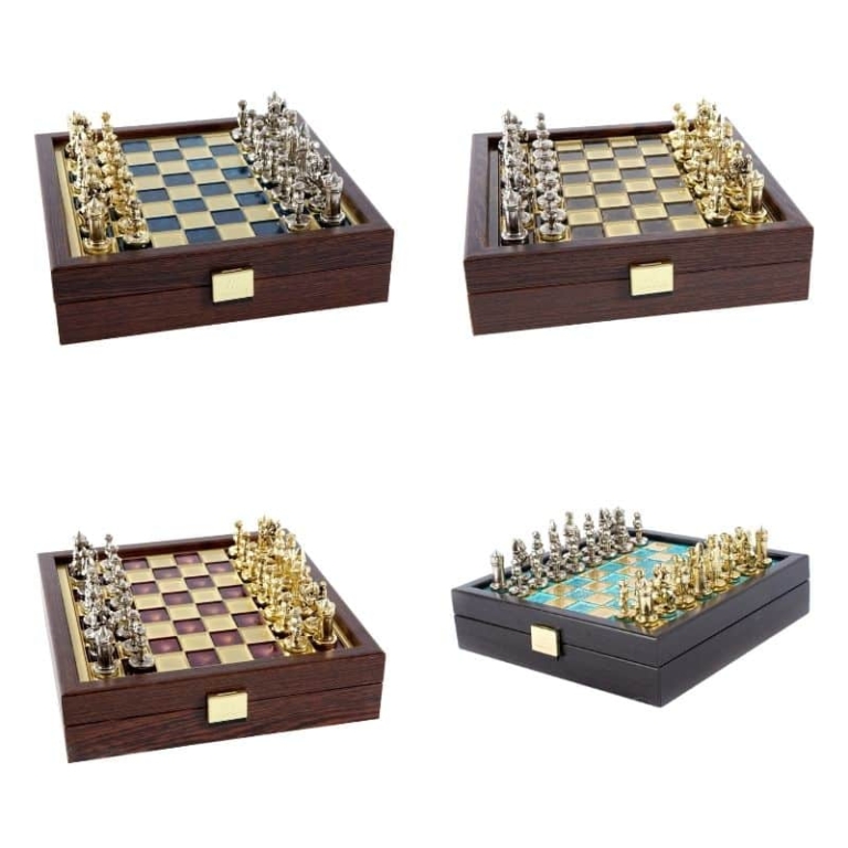 Schachspiel-Set Byzantinisches Imperium mit Aufbewahrungsbox - Gold & Silber