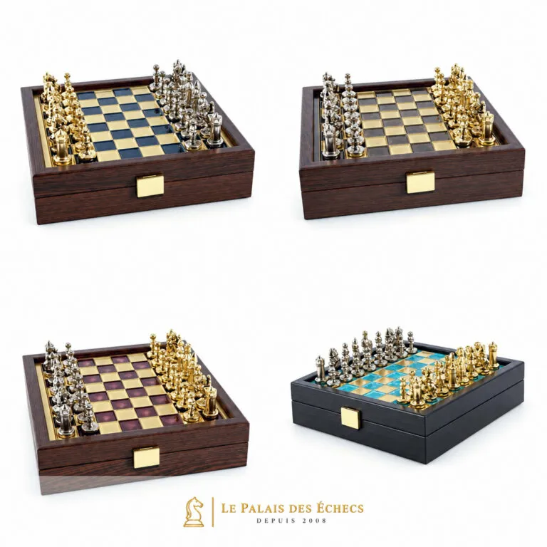 Schachspiel-Set Byzantinisches Imperium mit Aufbewahrungsbox - Gold & Silber
