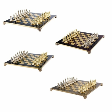 Staunton Schachspielset aus Metall mit Aufbewahrungsbox