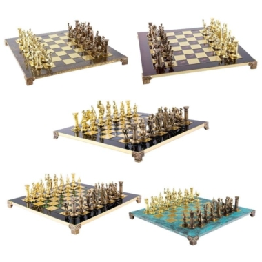 Schachspiel-Set der Griechisch-Römischen Periode aus Bronze und Gold