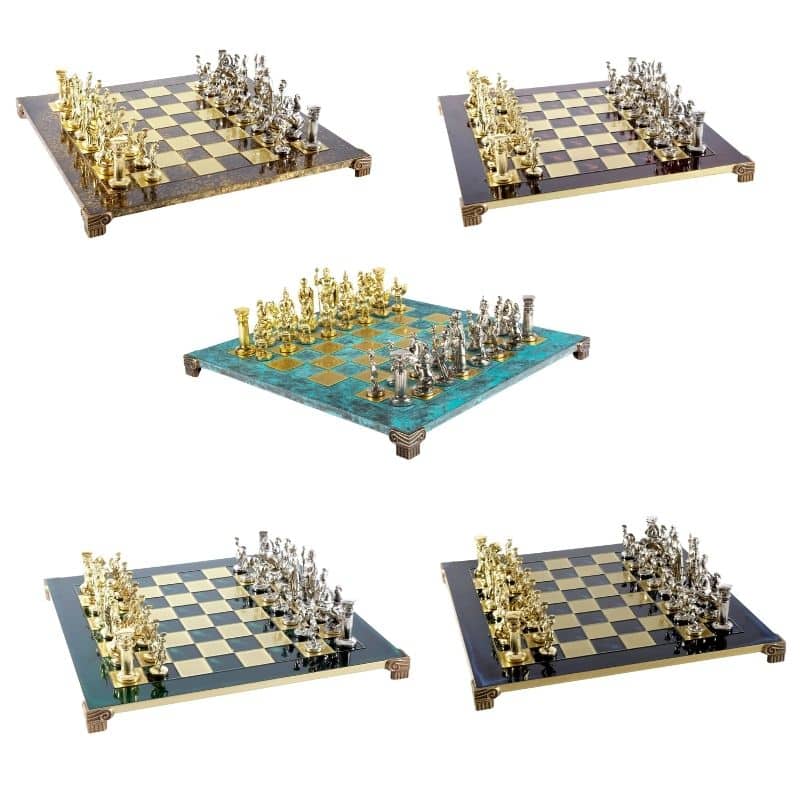 Schachspiel-Set der griechisch-römischen Periode in Silber und Gold