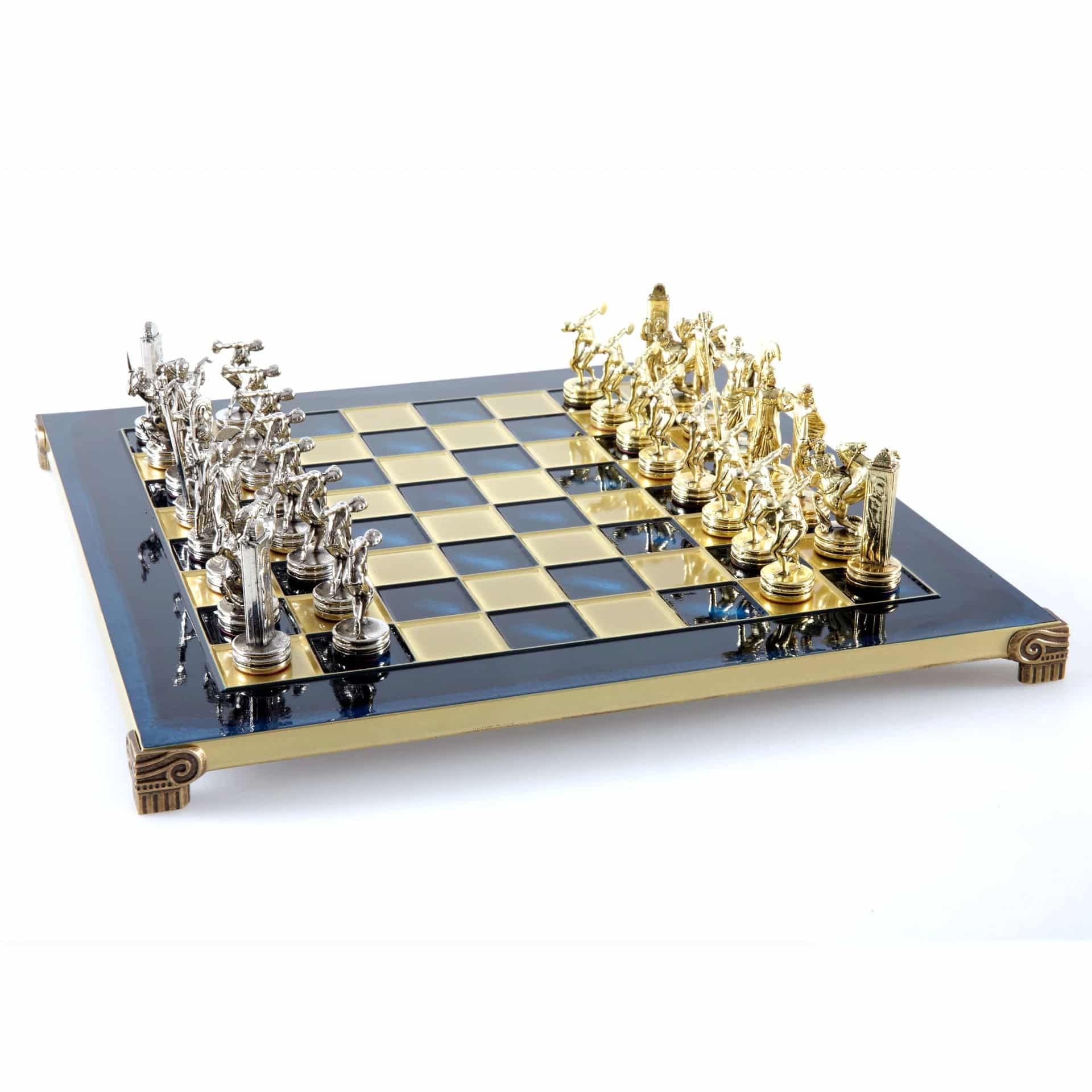 Schachspiel-Set aus Metall Diskuswerfer Gold & Silber - 36 x 36 cm – Bild 29