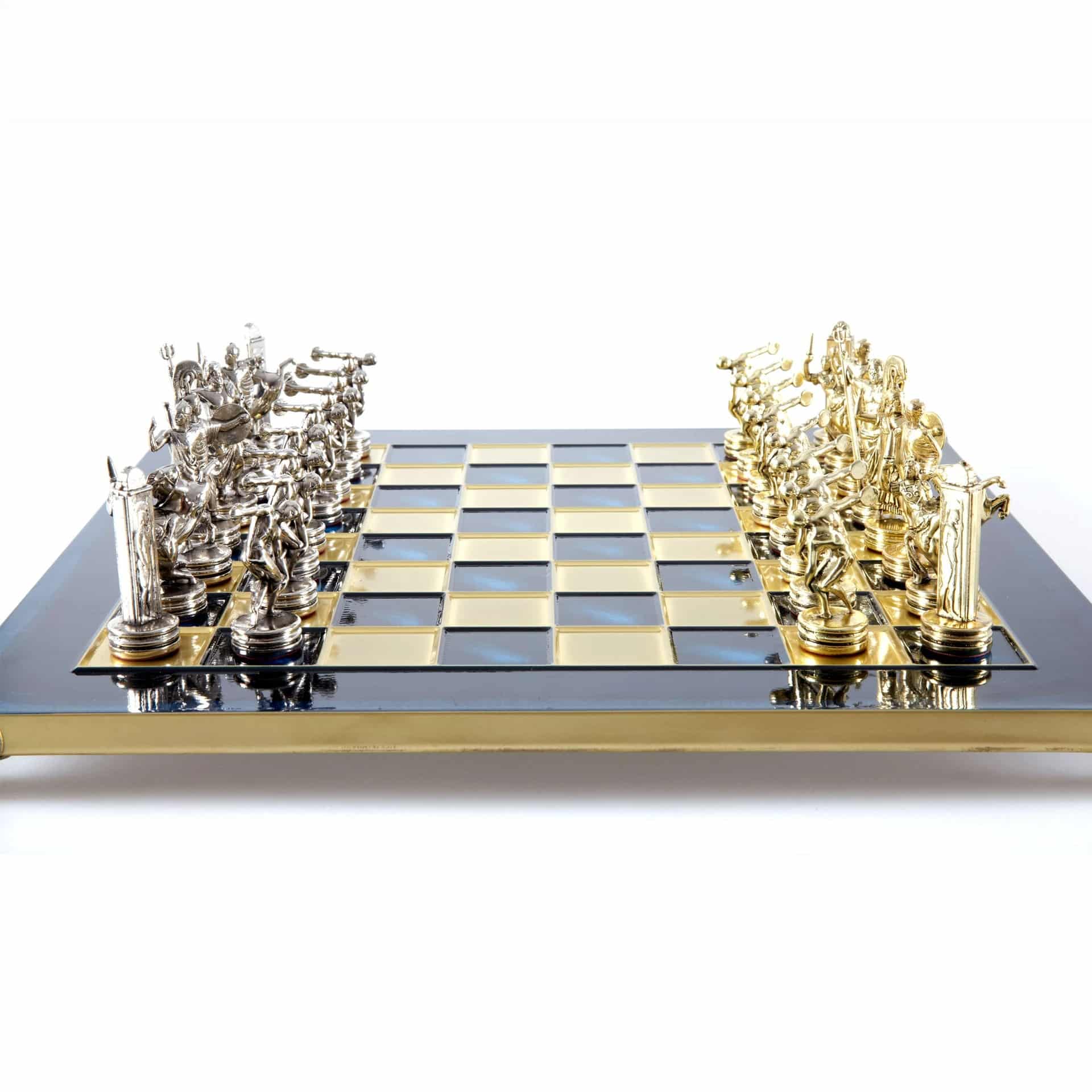 Schachspiel-Set aus Metall Diskuswerfer Gold & Silber - 36 x 36 cm – Bild 2