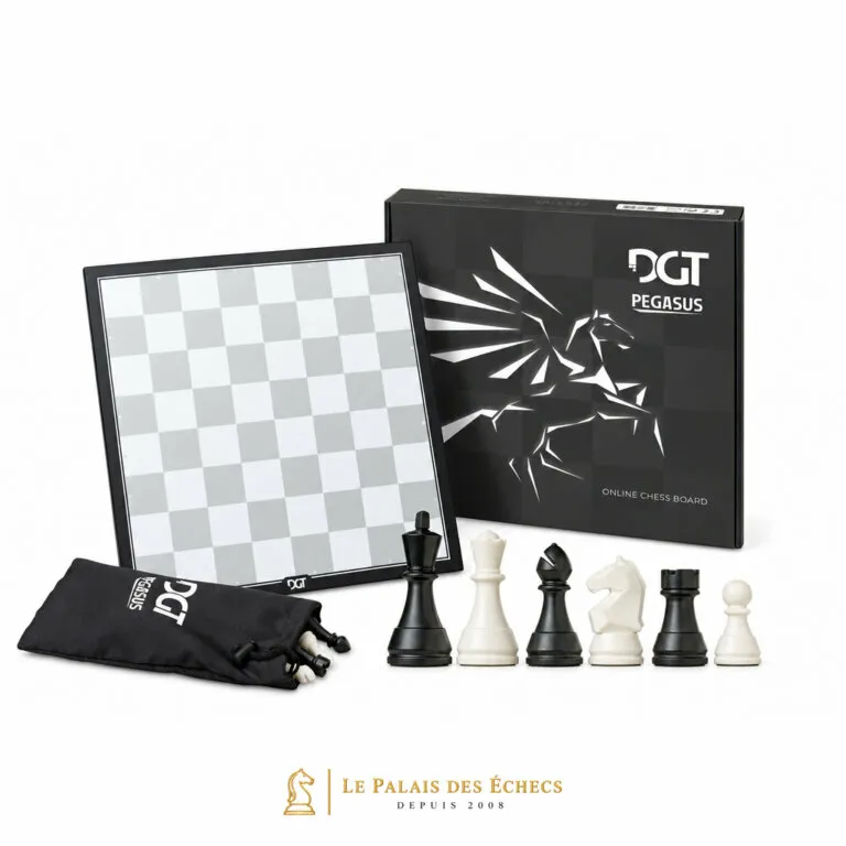 Elektronisches Schachspiel DGT Pegasus mit Verpackung, Figuren und Beutel