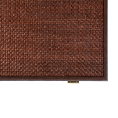 Set de Mahjong avec Coffret en Bois Tressé Brun Foncé