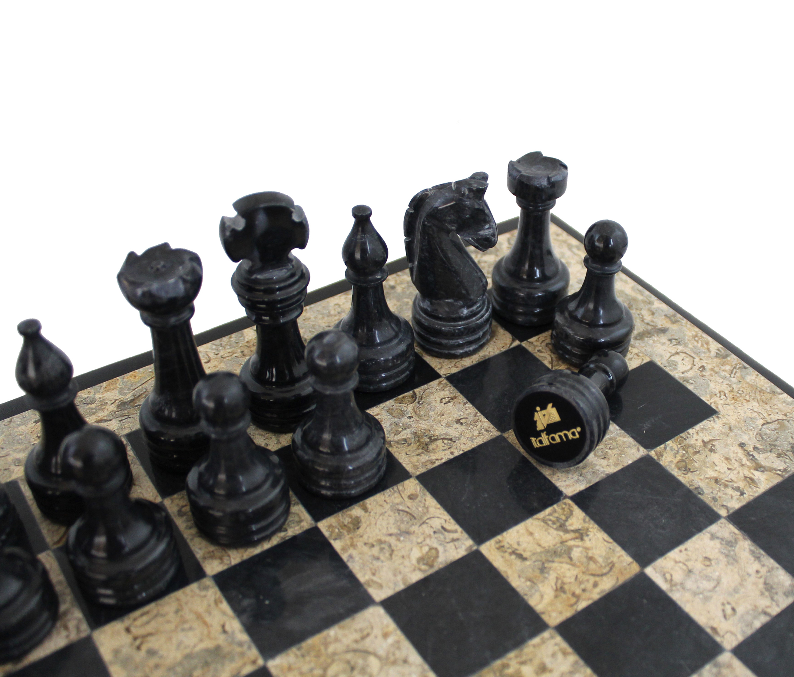 Ensemble d'Echec en Marbre avec Rangement 30 x 30 cm