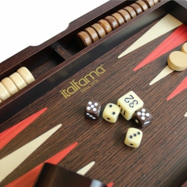 Backgammon Magnétique en Bois de Noyer Bruyère – Coffret Pliable avec Pions Magnétiques