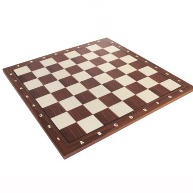 Échiquier en Bois de Noyer et d'Erable avec Lettres et Chiffres - Deux Dimensions