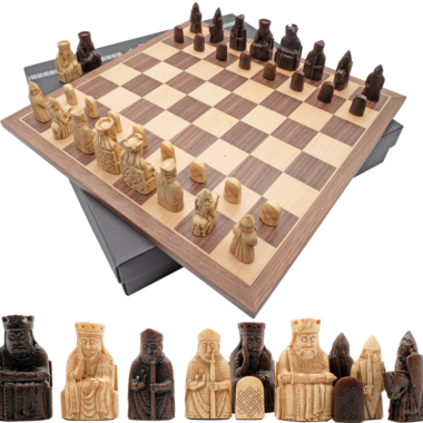Ensemble d’Échecs Isle of Lewis – Pièces & Échiquier avec Coffret de Présentation