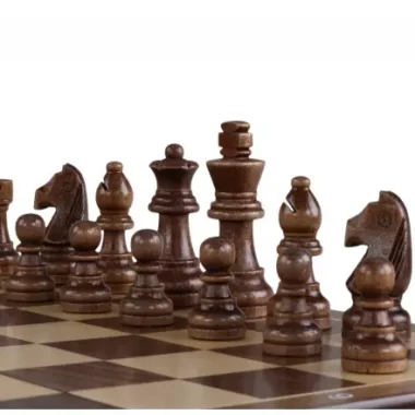 Jeu d’Echecs Magnétique en Noyer et Erable 31 cm – Pièces Staunton Stables et Plateau Portable
