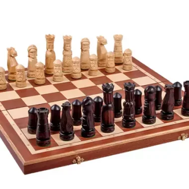 Jeu d’Echecs du Château Grand Format 56 cm – Échiquier Artisanal en Bois de Luxe