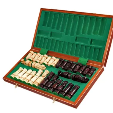 Jeu d’Echecs du Château Grand Format 56 cm – Échiquier Artisanal en Bois de Luxe