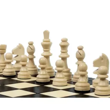 Magnetisches Schachspiel aus schwarzem Holz 28x28 cm – Faltbar und ideal für Reisen