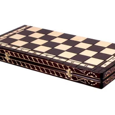 Grand Jeu d’Echecs César – Bois de Cerisier Sculpté à la Main, Echiquier 59 x 59 cm, Roi 14,5 cm