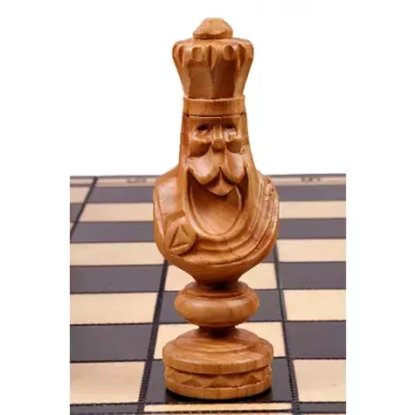 Grand Jeu d’Echecs César – Bois de Cerisier Sculpté à la Main, Echiquier 59 x 59 cm, Roi 14,5 cm