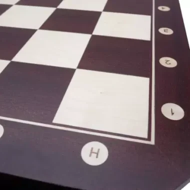 Table d’Echecs Elégante en Acajou et Erable – 75 cm de Hauteur avec Rangement Pratique