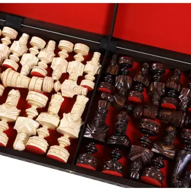 Jeu d’Echecs en Bois César Grand 82 x 81 cm – Sculpté à la Main