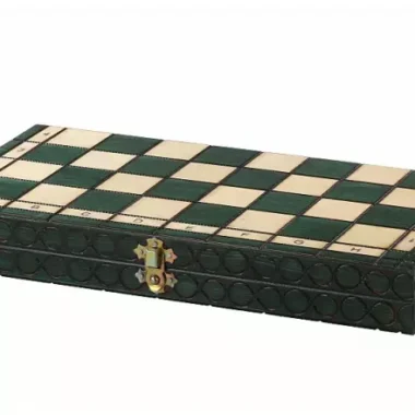 Jeu d’échecs Moyen en Bois Vert – Échiquier 35 cm pour Amateurs et Cadeau