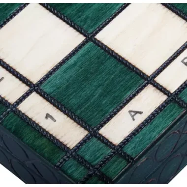 Jeu d’échecs Moyen en Bois Vert – Échiquier 35 cm pour Amateurs et Cadeau