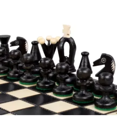 Ensemble de Jeu d’Echecs Portable en Bois – Échiquier Pliant et Pièces Fines