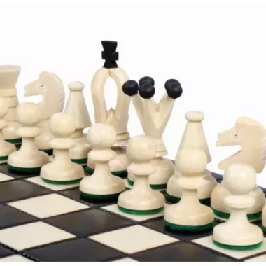 Ensemble de Jeu d’Echecs Portable en Bois – Échiquier Pliant et Pièces Fines