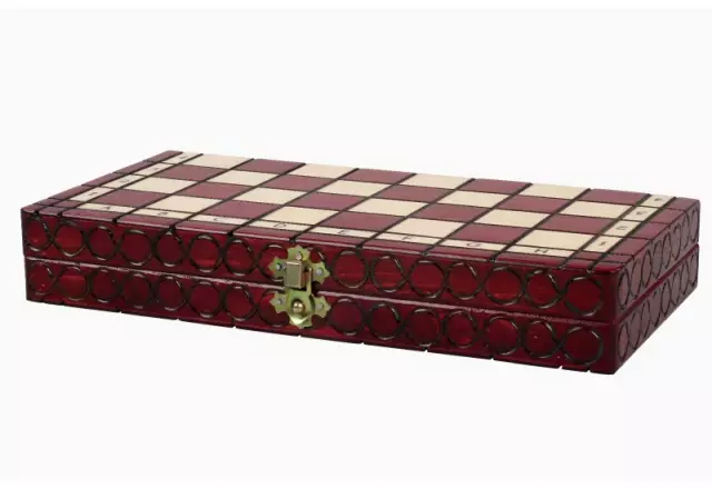 Ensemble de Jeu d’Echecs Polonais en Bois – Pièces en Bois d'Erable et Sycomore sur Echiquier en Hêtre et Bouleau