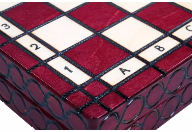 Ensemble de Jeu d’Echecs Polonais en Bois – Pièces en Bois d'Erable et Sycomore sur Echiquier en Hêtre et Bouleau