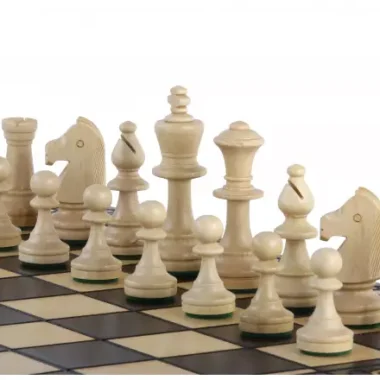 Schachspiel aus schwarzem Holz – Klappbares Schachbrett mit Staunton-Figuren