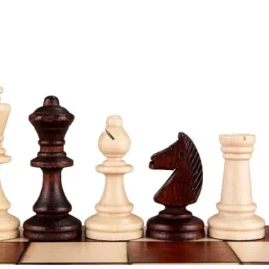 Magnetisches Schachspiel 35 × 35 cm – Magnetisches Holzschachbrett mit Staunton-Figuren