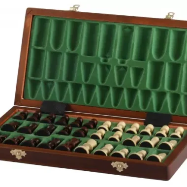 Magnetisches Schachspiel Großformat 35x35 cm – Intarsiert und Klappbar mit Magnetischen Figuren