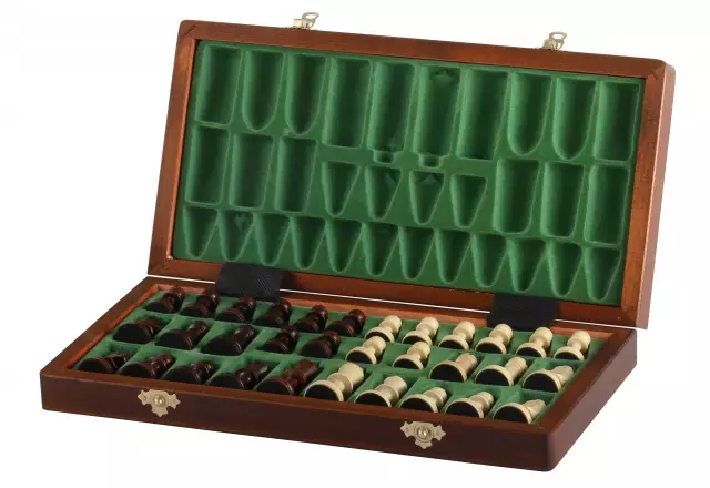 Magnetisches Schachspiel Großformat 35x35 cm – Intarsiert und Klappbar mit Magnetischen Figuren