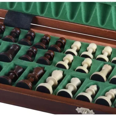 Magnetisches Schachspiel Großformat 35x35 cm – Intarsiert und Klappbar mit Magnetischen Figuren