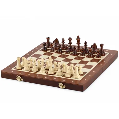 Magnetisches Schachspiel Großformat 35x35 cm – Intarsiert und Klappbar mit Magnetischen Figuren