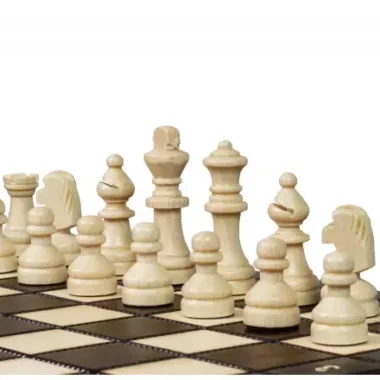 Magnetisches Reiseschachspiel aus Holz 27 x 27 cm