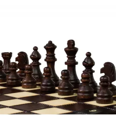 Magnetisches Reiseschachspiel aus Holz 27 x 27 cm