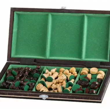 Schach- und Damenspiel-Set aus Kirschholz – Traditionelles 2-in-1-Spiel mit Staunton-Figuren