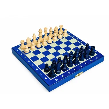 Kleines Klappbares Schachspiel 20 x 20 cm mit Staunton-Figuren und Aufbewahrung